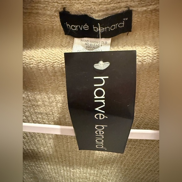 Harve Benard Grandma Coastal Cottage Soft Knit Open Cardigan Cape Tan OS - Picture 3 of 4